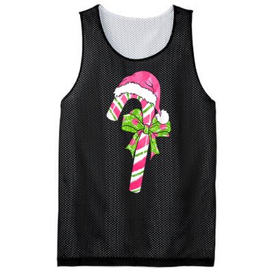 Cute Merry Christmas Candy Cane Coquette Bow Xmas Family Pajamas Gift Mesh Reversible Basketball Jersey Tank