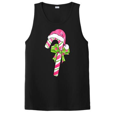 Cute Merry Christmas Candy Cane Coquette Bow Xmas Family Pajamas Gift PosiCharge Competitor Tank