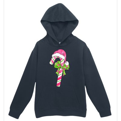 Cute Merry Christmas Candy Cane Coquette Bow Xmas Family Pajamas Gift Urban Pullover Hoodie