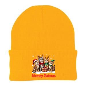 Cats Meowy Catmas Christmas Cute Gift Knit Cap Winter Beanie