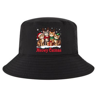 Cats Meowy Catmas Christmas Cute Gift Cool Comfort Performance Bucket Hat