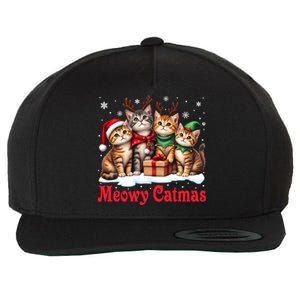 Cats Meowy Catmas Christmas Cute Gift Wool Snapback Cap