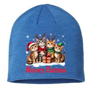 Cats Meowy Catmas Christmas Cute Gift Sustainable Beanie