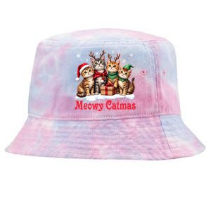 Cats Meowy Catmas Christmas Cute Gift Tie-Dyed Bucket Hat