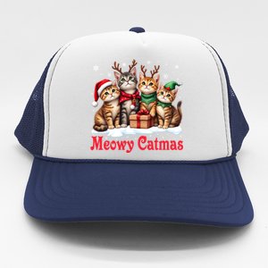 Cats Meowy Catmas Christmas Cute Gift Trucker Hat