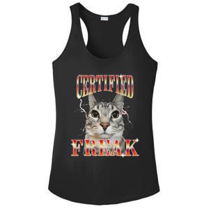 Cat Meme Certified Freak Eat Cement Cursed Cat Ladies PosiCharge Competitor Racerback Tank