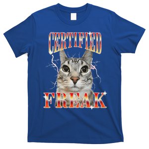 Cat Meme Certified Freak Eat Cement Cursed Cat T-Shirt