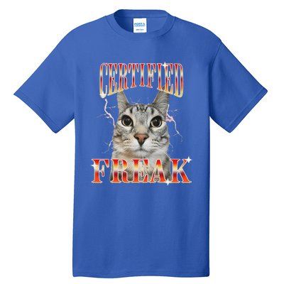 Cat Meme Certified Freak Eat Cement Cursed Cat Tall T-Shirt