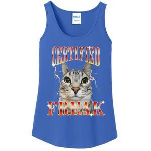 Cat Meme Certified Freak Eat Cement Cursed Cat Ladies Essential Tank