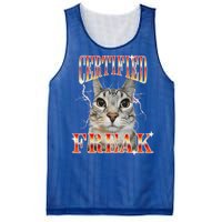 Cat Meme Certified Freak Eat Cement Cursed Cat Mesh Reversible Basketball Jersey Tank