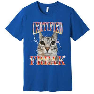 Cat Meme Certified Freak Eat Cement Cursed Cat Premium T-Shirt