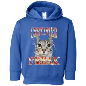 Cat Meme Certified Freak Eat Cement Cursed Cat Toddler Hoodie