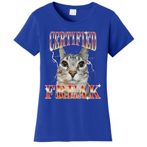 Cat Meme Certified Freak Eat Cement Cursed Cat Women's T-Shirt