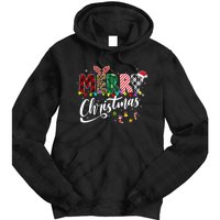 Cute Merry Christmas Leopard Buffalo Red Plaid Tie Dye Hoodie