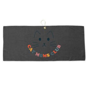 Cat Moms Club Groovy Cat Mama Mothers Day Fur Mom Love Large Microfiber Waffle Golf Towel