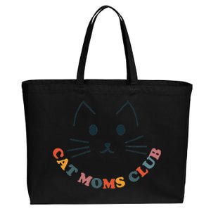 Cat Moms Club Groovy Cat Mama Mothers Day Fur Mom Love Cotton Canvas Jumbo Tote