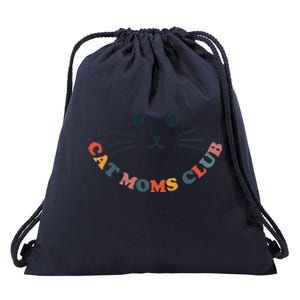 Cat Moms Club Groovy Cat Mama Mothers Day Fur Mom Love Drawstring Bag