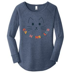 Cat Moms Club Groovy Cat Mama Mothers Day Fur Mom Love Women's Perfect Tri Tunic Long Sleeve Shirt