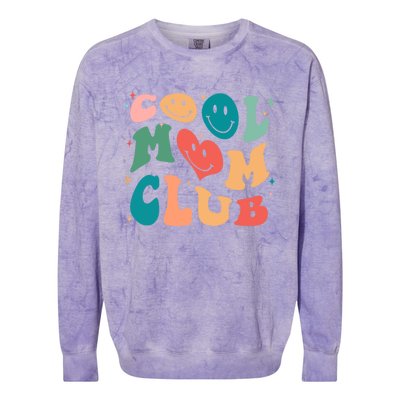 Cool Mom Club Groovy Retro Smile Cool Mom Club Aunties Gift Colorblast Crewneck Sweatshirt