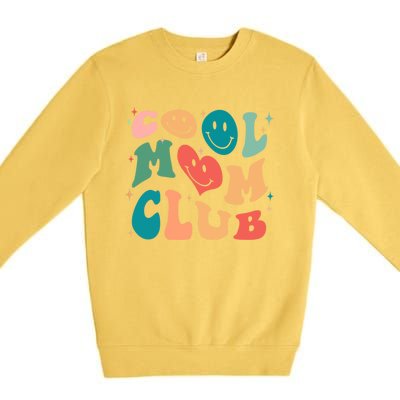 Cool Mom Club Groovy Retro Smile Cool Mom Club Aunties Gift Premium Crewneck Sweatshirt