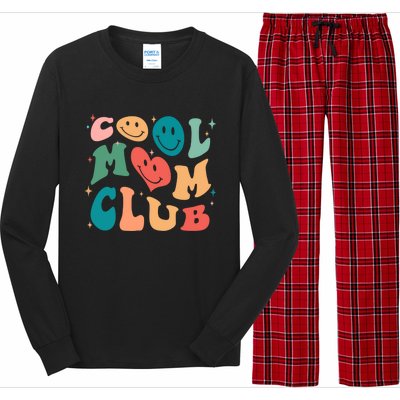 Cool Mom Club Groovy Retro Smile Cool Mom Club Aunties Gift Long Sleeve Pajama Set