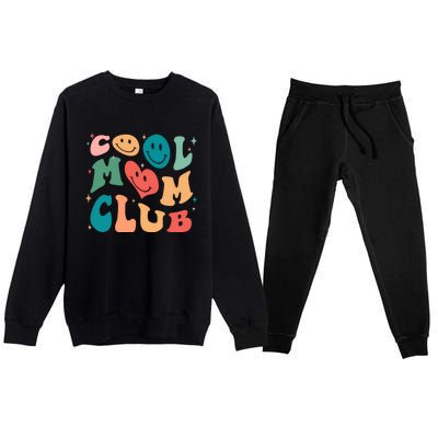 Cool Mom Club Groovy Retro Smile Cool Mom Club Aunties Gift Premium Crewneck Sweatsuit Set