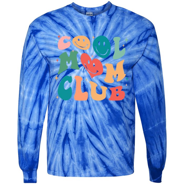 Cool Mom Club Groovy Retro Smile Cool Mom Club Aunties Gift Tie-Dye Long Sleeve Shirt