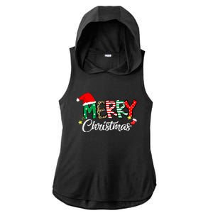 Cute Merry Christmas Matching Family Christmas Ladies PosiCharge Tri-Blend Wicking Draft Hoodie Tank