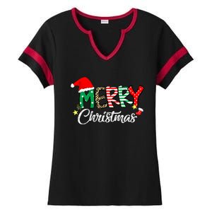 Cute Merry Christmas Matching Family Christmas Ladies Halftime Notch Neck Tee