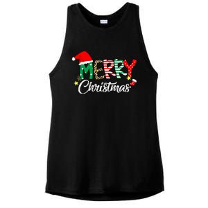 Cute Merry Christmas Matching Family Christmas Ladies PosiCharge Tri-Blend Wicking Tank