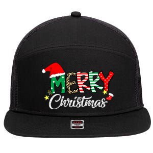 Cute Merry Christmas Matching Family Christmas 7 Panel Mesh Trucker Snapback Hat