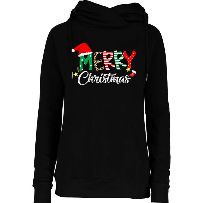 Cute Merry Christmas Matching Family Christmas Womens Funnel Neck Pullover Hood