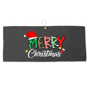 Cute Merry Christmas Matching Family Christmas Large Microfiber Waffle Golf Towel