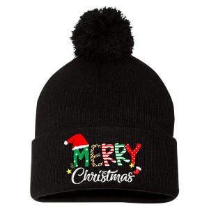 Cute Merry Christmas Matching Family Christmas Pom Pom 12in Knit Beanie