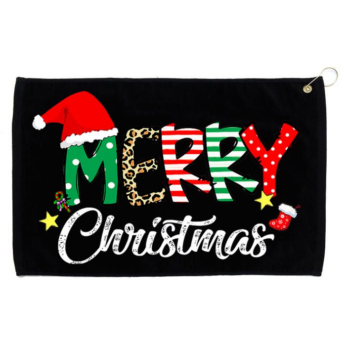 Cute Merry Christmas Matching Family Christmas Grommeted Golf Towel