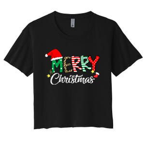 Cute Merry Christmas Matching Family Christmas Women's Crop Top Tee