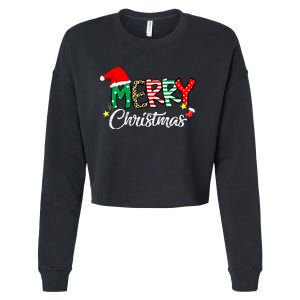 Cute Merry Christmas Matching Family Christmas Cropped Pullover Crew