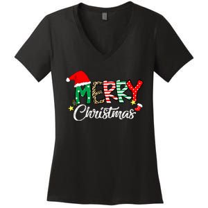 Cute Merry Christmas Matching Family Christmas Women's V-Neck T-Shirt