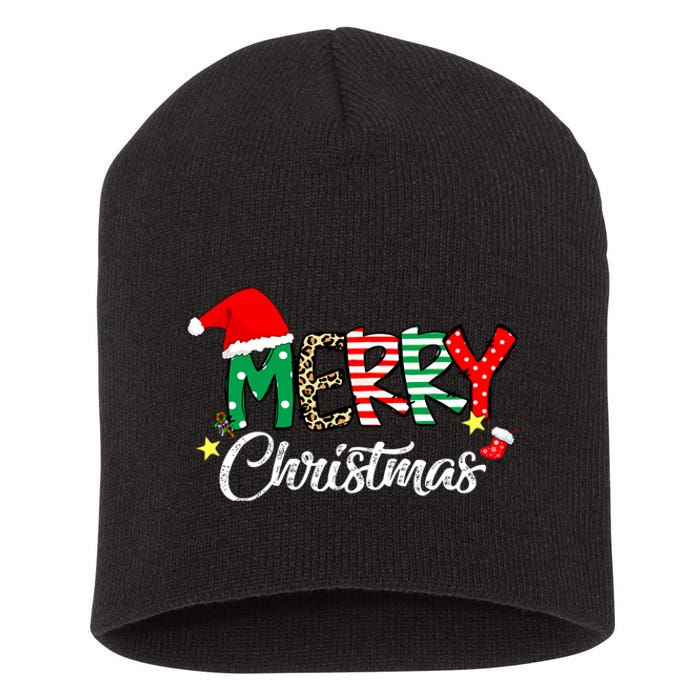 Cute Merry Christmas Matching Family Christmas Short Acrylic Beanie