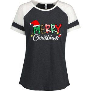 Cute Merry Christmas Matching Family Christmas Enza Ladies Jersey Colorblock Tee