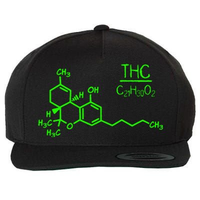 Cannabis Molecule Wool Snapback Cap