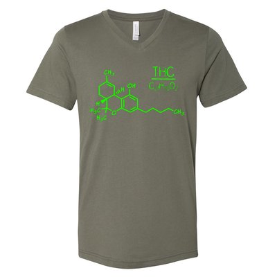 Cannabis Molecule V-Neck T-Shirt