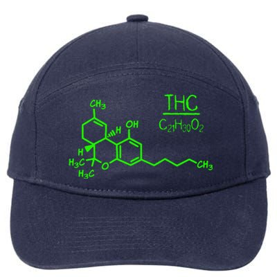 Cannabis Molecule 7-Panel Snapback Hat