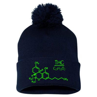 Cannabis Molecule Pom Pom 12in Knit Beanie