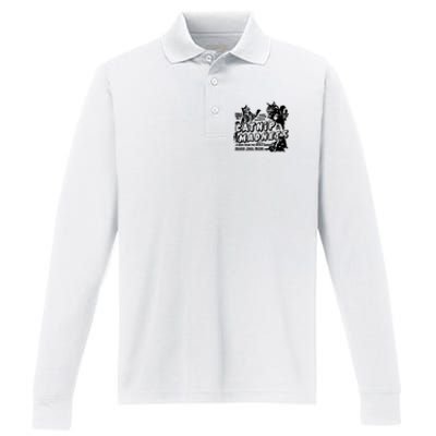 Catnip Madness Catnip Funny Cat Catnip Madness Cute Cat Cat Cool Cat Cats Performance Long Sleeve Polo