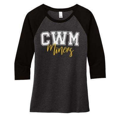 Cwm Miners Women's Tri-Blend 3/4-Sleeve Raglan Shirt