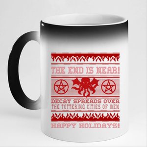 Cthulhu Merry Christmas Ugly Great Gift 11oz Black Color Changing Mug