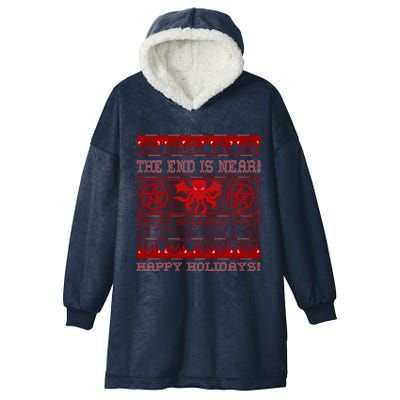 Cthulhu Merry Christmas Ugly Great Gift Hooded Wearable Blanket