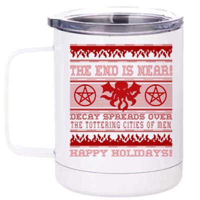 Cthulhu Merry Christmas Ugly Great Gift 12 oz Stainless Steel Tumbler Cup