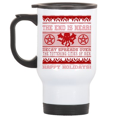 Cthulhu Merry Christmas Ugly Great Gift Stainless Steel Travel Mug